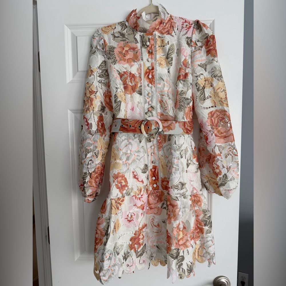 Floral Lace Dress with removable Belt- Zimmerman dupe!